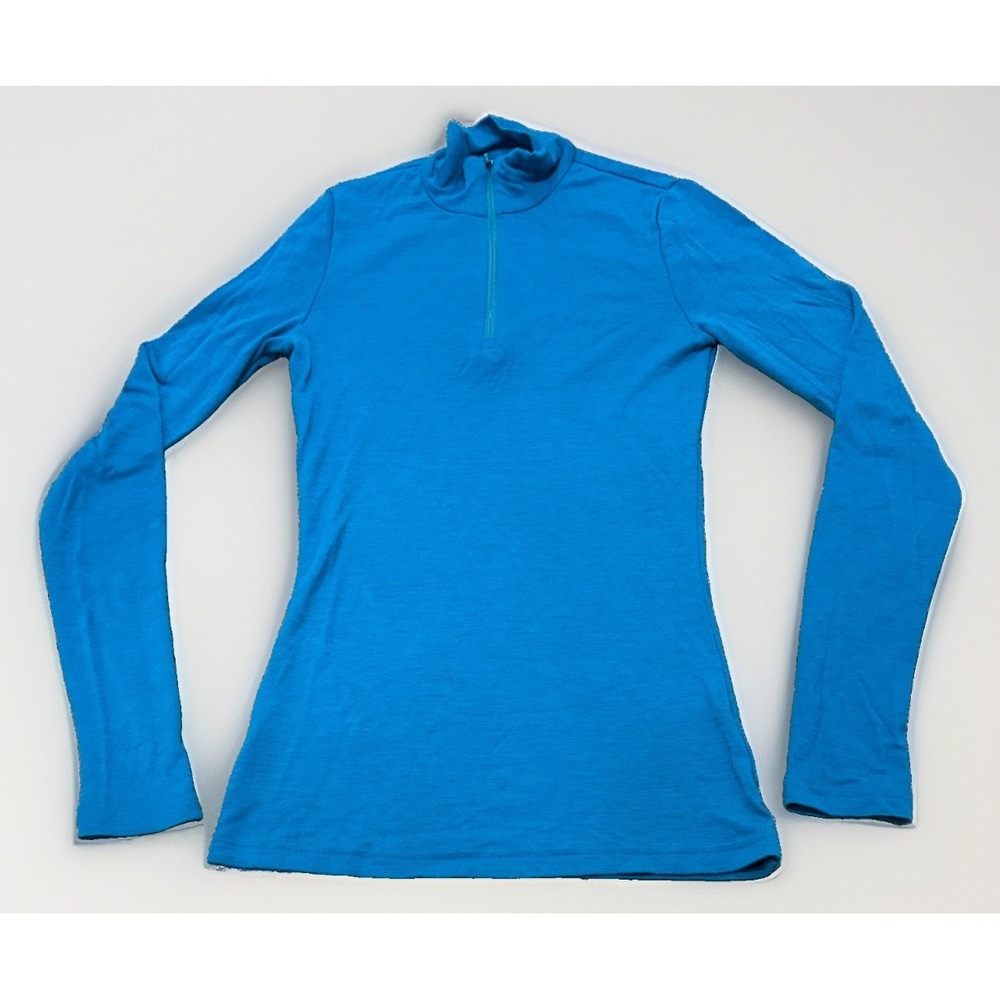 ICEBREAKER Bodyfit 200 Pure Fine Merino 1/4 Zip Top Blue Gorpcore Size Small
